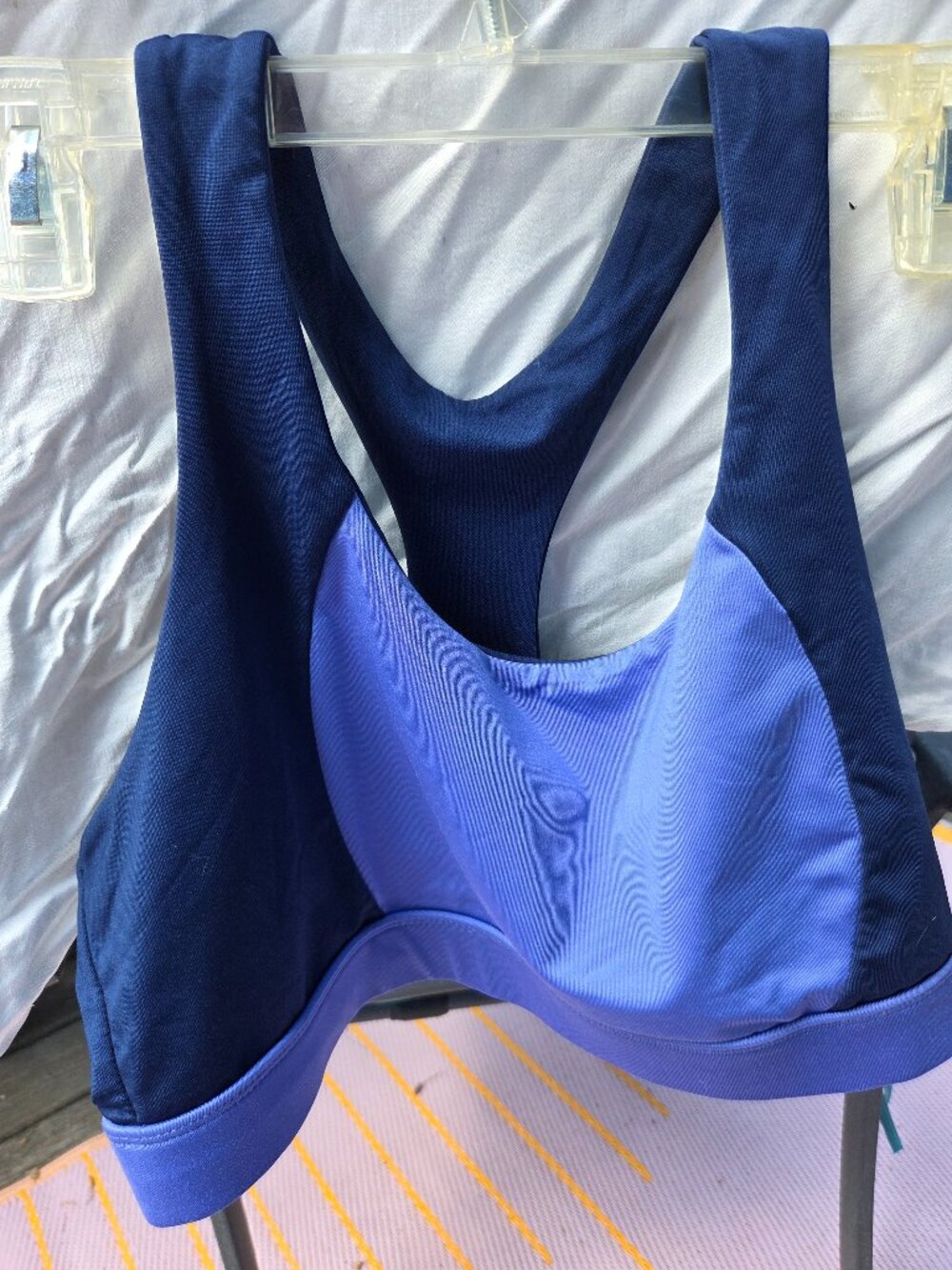EVERLAST sports bra Size XL Blue EUC Poly + 10% Spandex NICE Condit'n